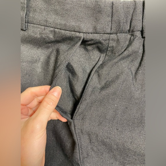 Talbots Size 14 Black 100% Linen Lightweight Cropped Elastic Waistband Pants - Picture 4 of 15